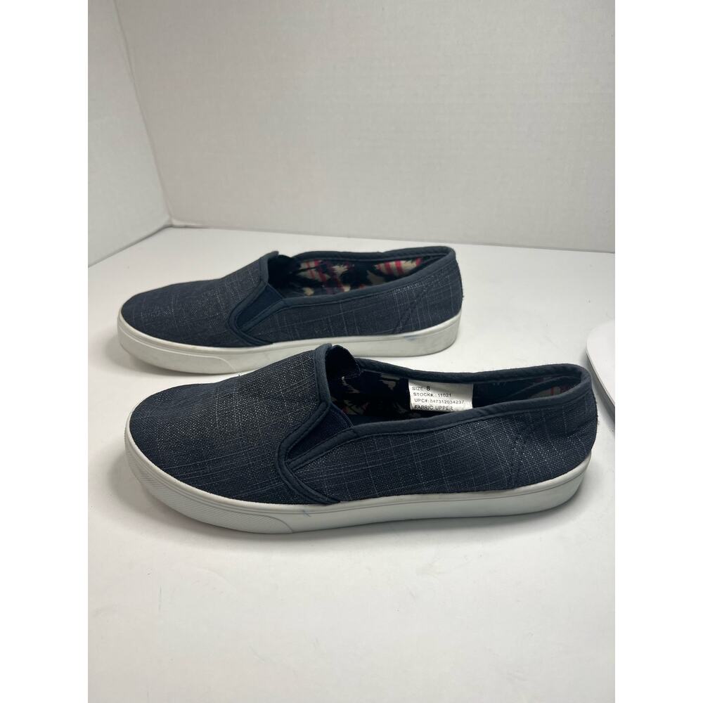Casual Cool Sparkle Shoes Women 8 Blue Excellent Canvas Slip On Comfort